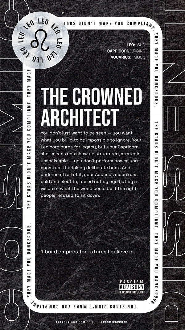 The crowned architect resistance persona